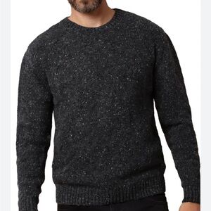 Wills Black Speckled 100% Wool Sweater Men’s Sz L Casual Career Preppy Boho EuC